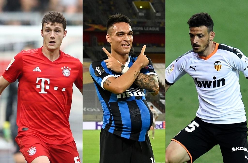 Benjamin Pavard of Bayern Munich, Lautaro Martinez of Inter Milan, Alessandro Florenzi of AS Roma