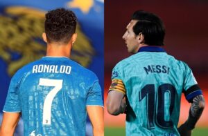Crisitano Ronaldo of Juventus, Lionel Messi of FC Barcelona