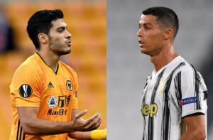 Raul Jimenez of Wolves, Cristiano Ronaldo of Juventus