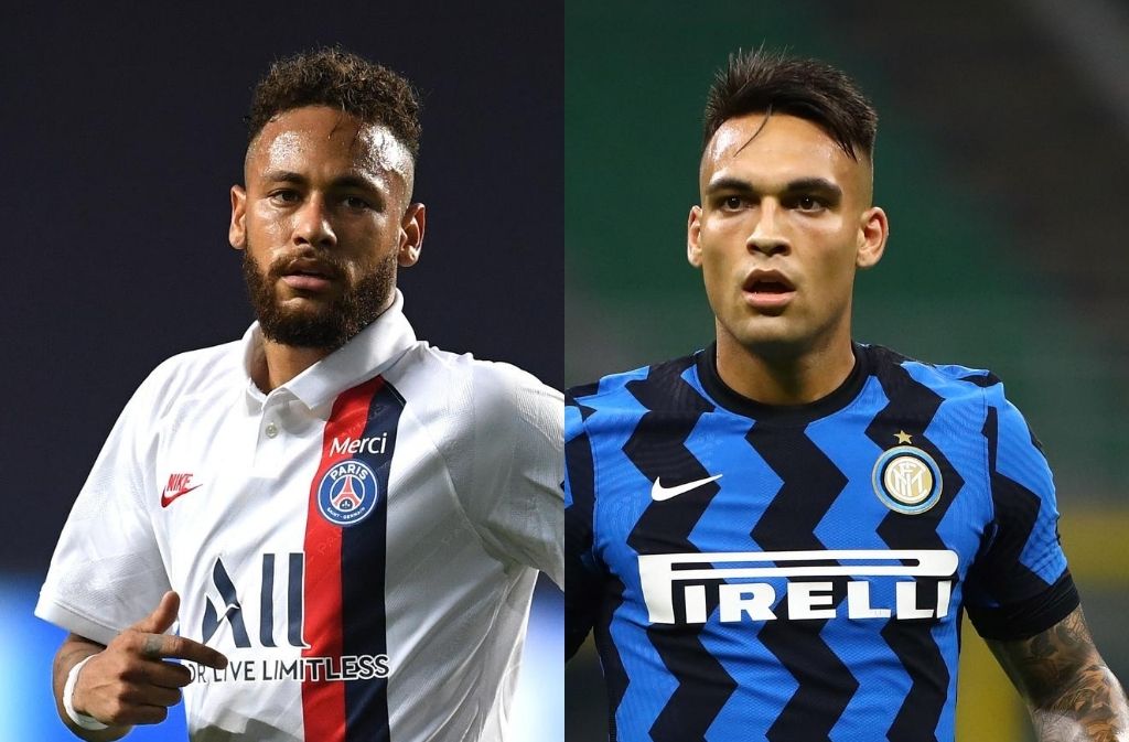 Neymar of Paris Saint-Germain, Lautaro Martinez of Inter Milan