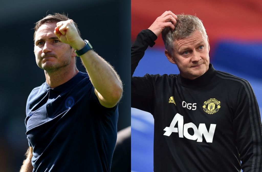 Frank Lampard of Chelsea, Ole Gunnar Solskjaer of Manchester United