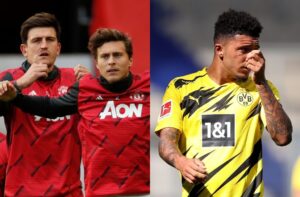 Harry Maguire & Victor Lindelof of Manchester United, Jadon Sancho of Borussia Dortmund