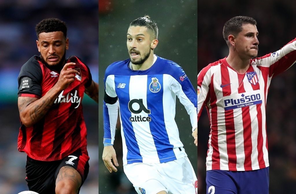 Joshua King of Bournemouth, Alex Telles of FC Porto, Jose Gimenez of Atletico Madrid