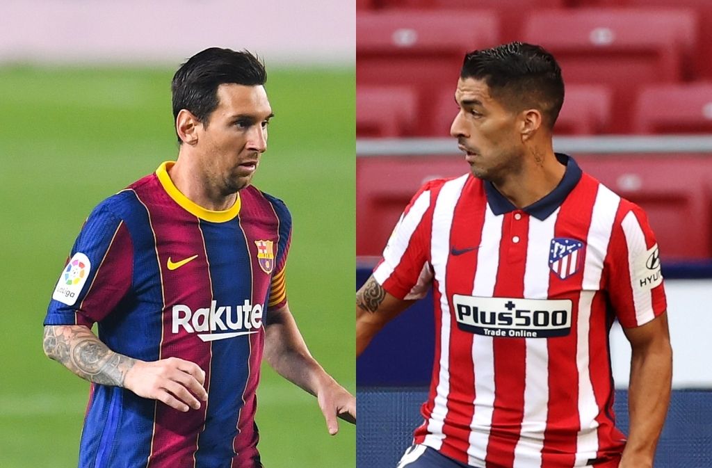 Lionel Messi of FC Barcelona, Luis Suarez of Atletico Madrid