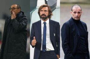 Maurizio Sarri, Andrea Pirlo, Massimiliano Allegri, Juventus