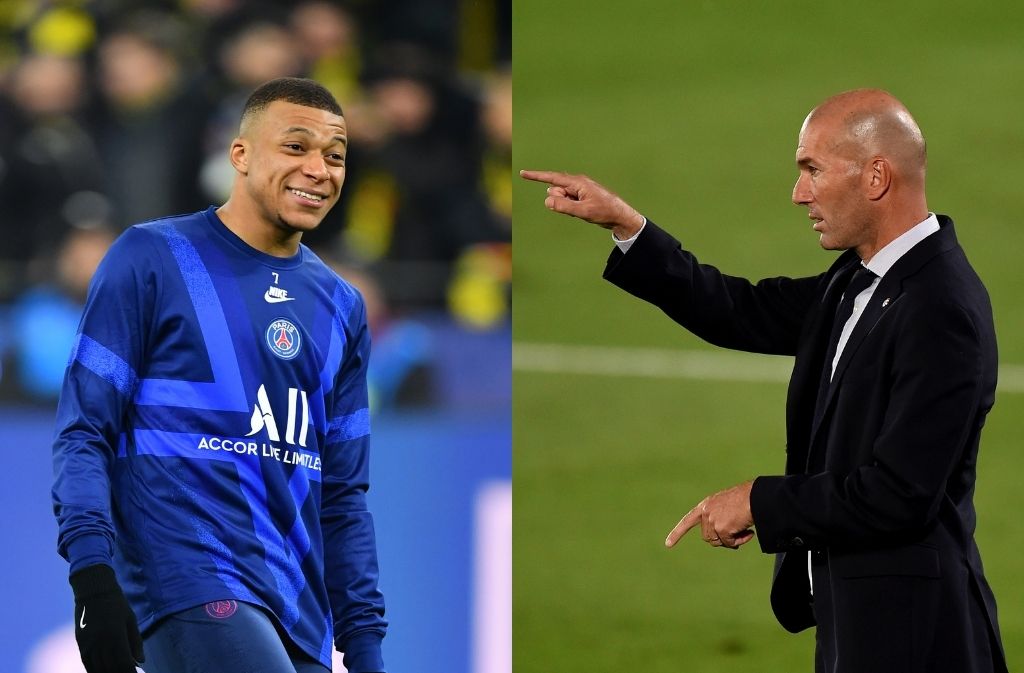 Kylian Mbappe of Paris Saint-Germain, Zinedine Zidane of Real Madrid