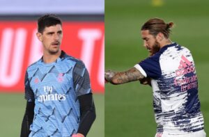 Thibaut Courtois & Sergio Ramos of Real Madrid