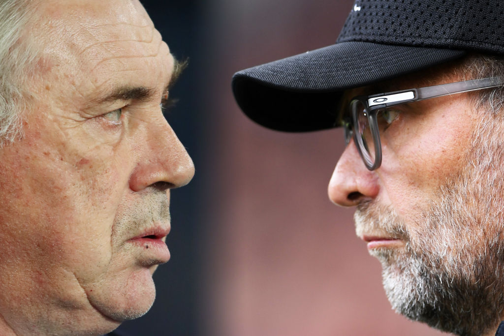 Carlo Ancelotti of Everton, Jurgen Klopp of Liverpool
