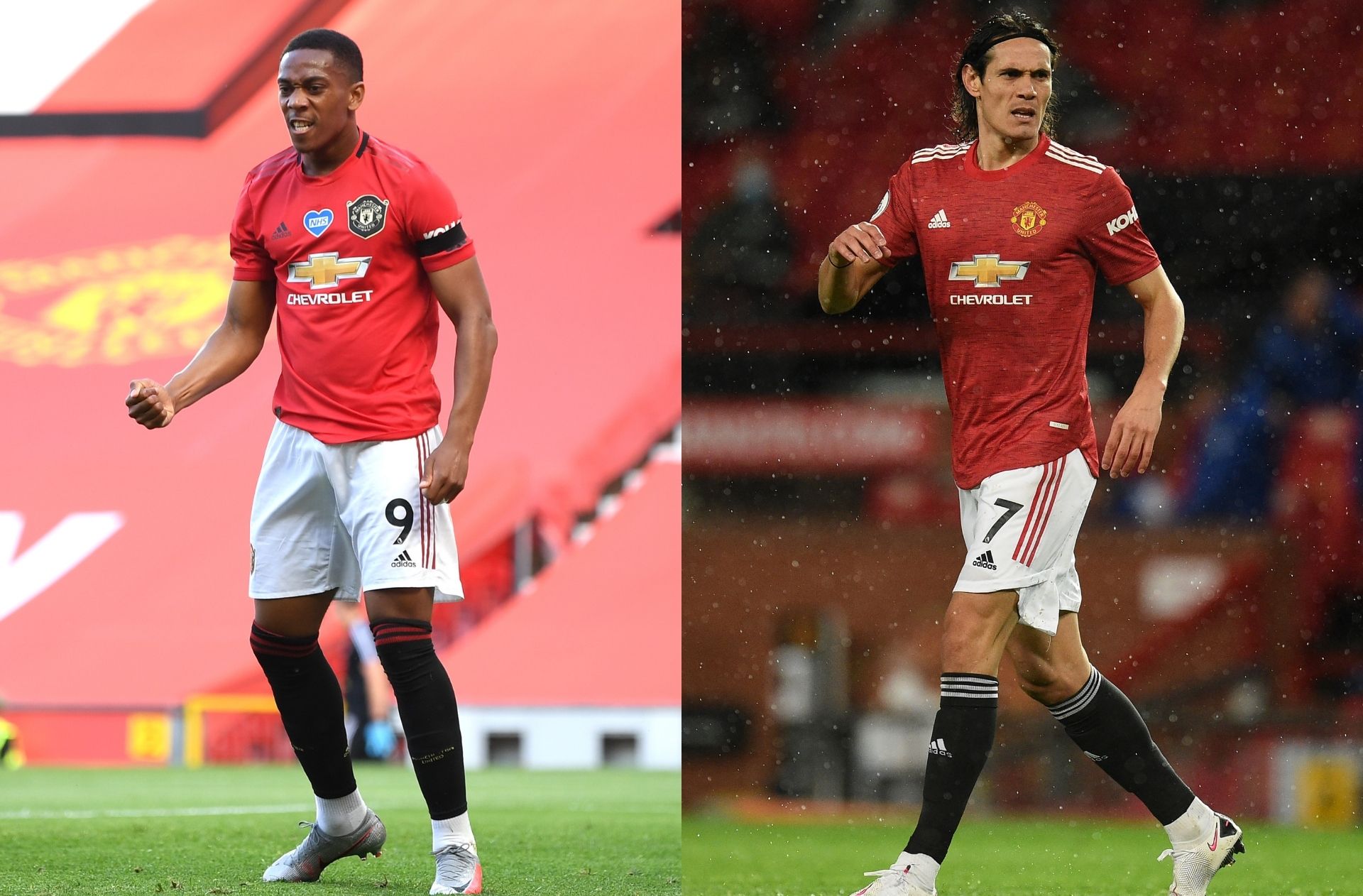 Anthony Martial, Edinson Cavani, Manchester United