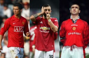 Cristiano Ronaldo, Bruno Fernandes, Eric Cantona