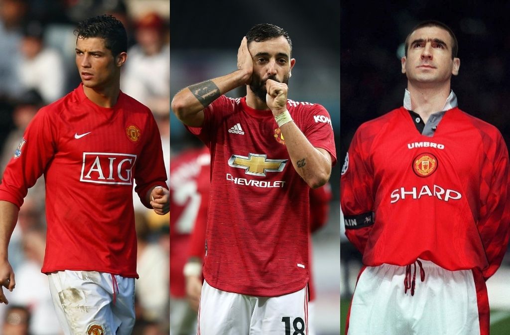 Cristiano Ronaldo, Bruno Fernandes, Eric Cantona