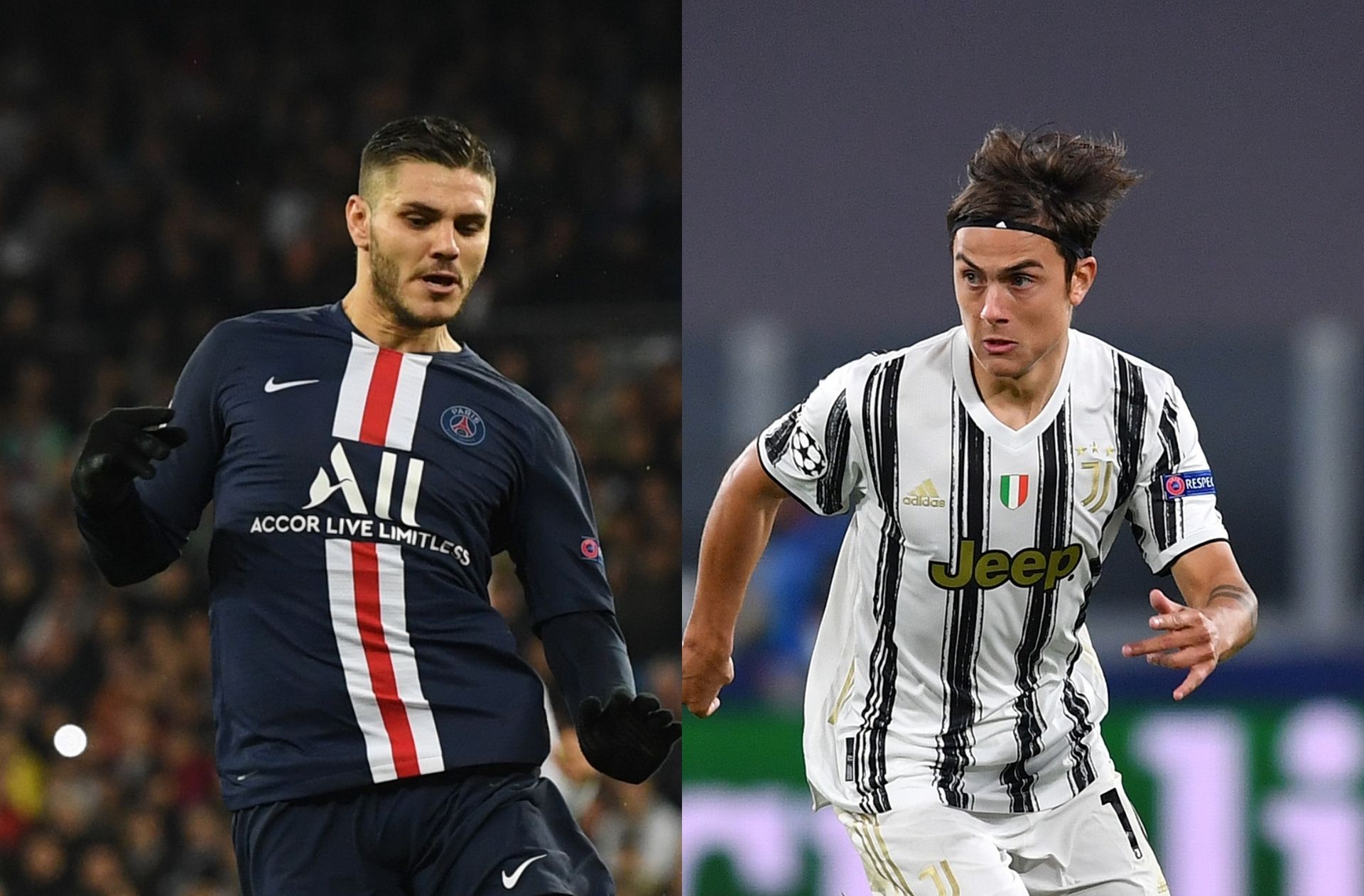 Mauro Icardi of Paris Saint-Germain, Paulo Dybala of Juventus
