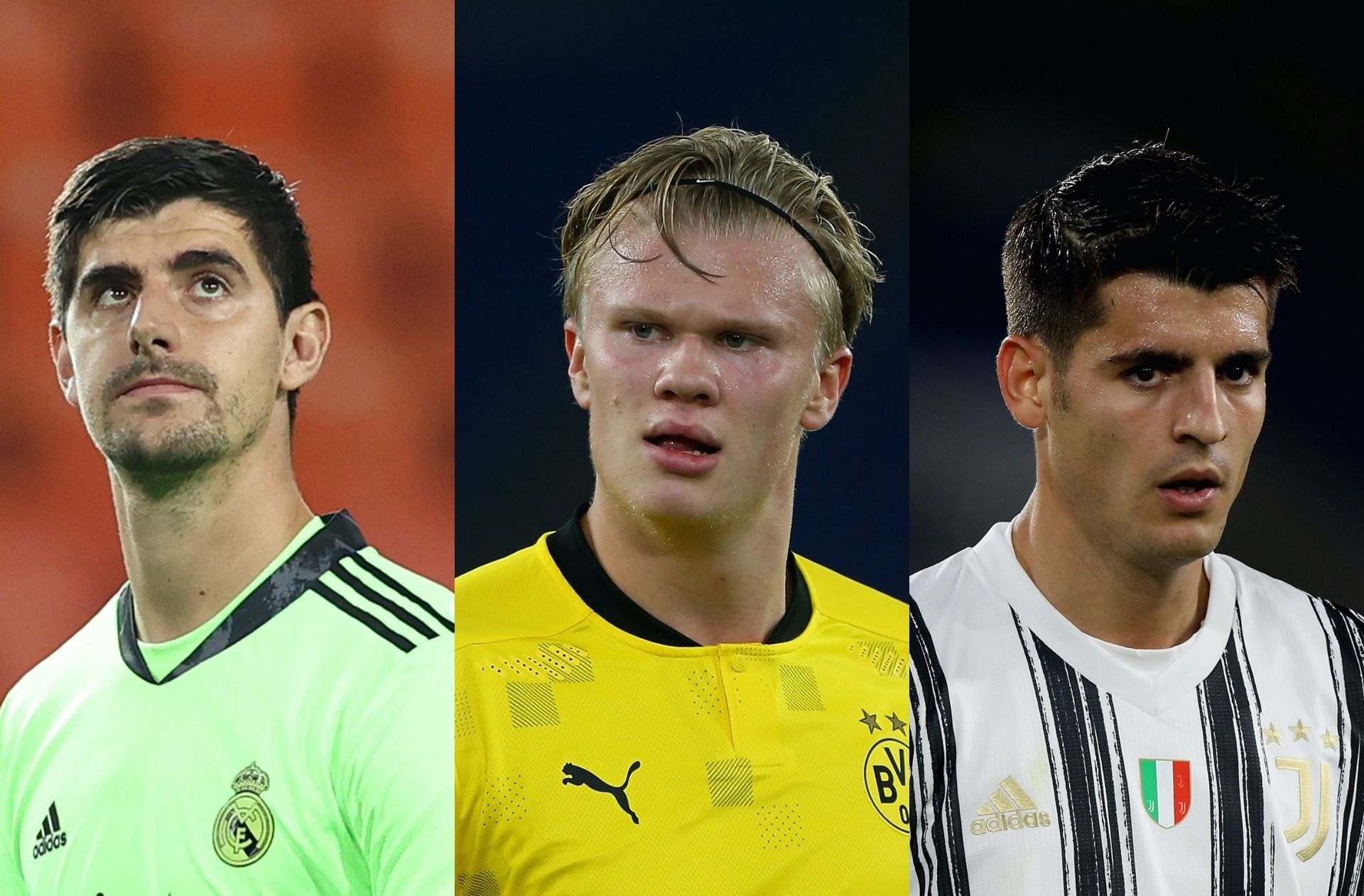 Thibaut Courtois, Erling Haaland, Alvaro Morata