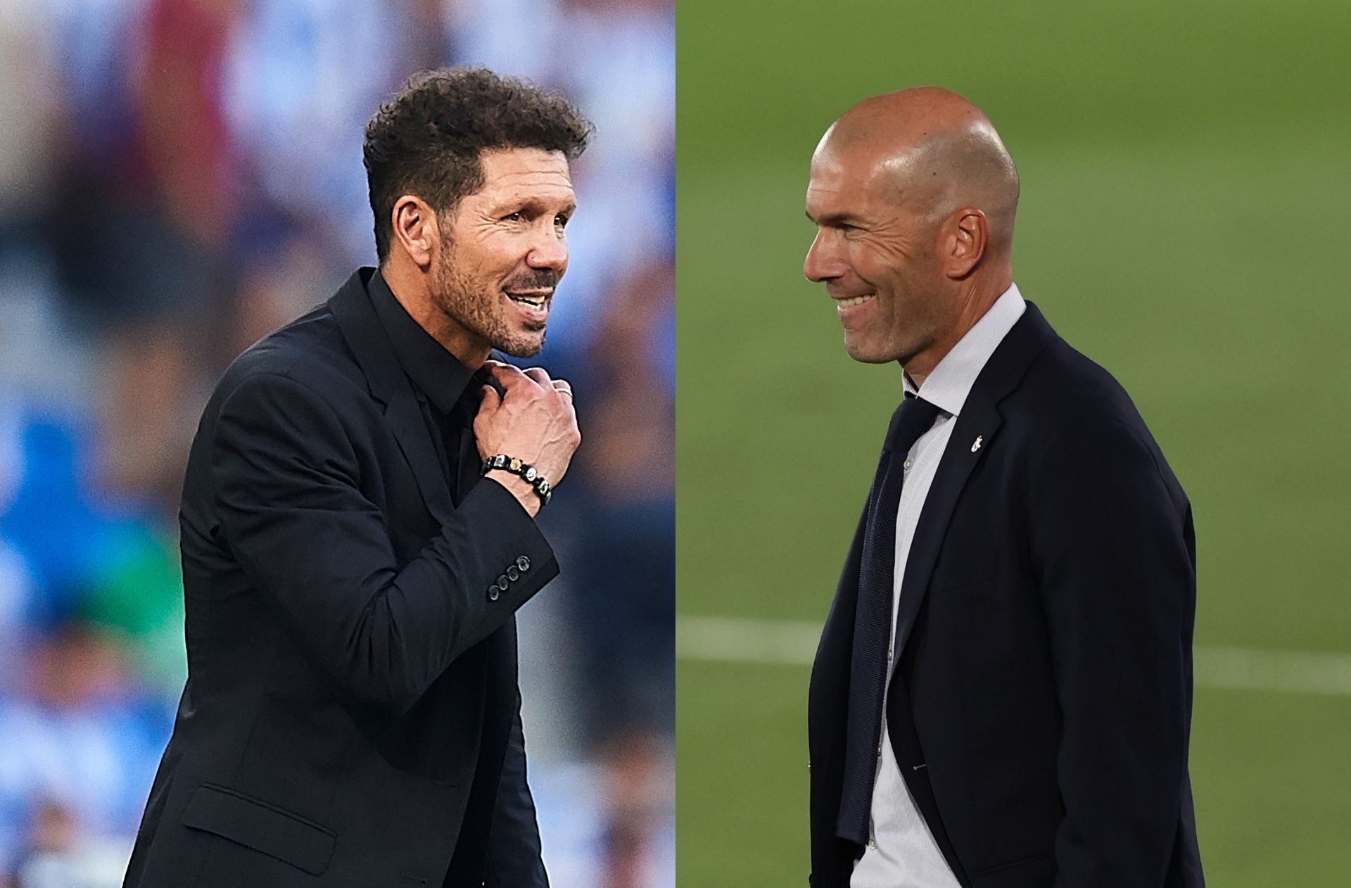 Diego Simeone of Atletico Madrid, Zinedine Zidane of Real Madrid