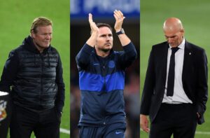 Ronaldo Koeman of FC Barcelona, Frank Lampard of Chelsea, Zinedine Zidane of Real Madrid