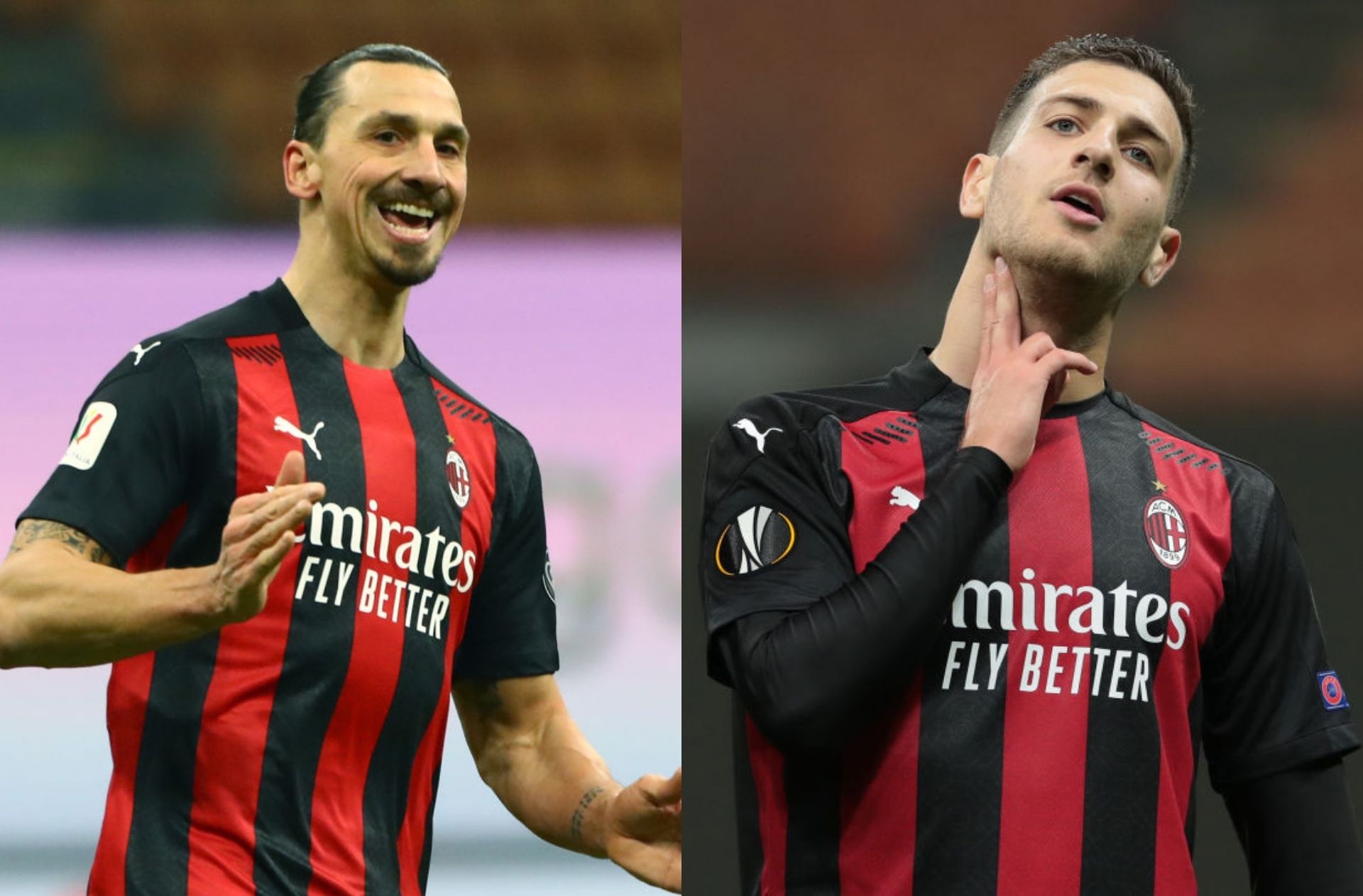 Zlatan Ibrahimovic and Diogo Dalot, AC Milan
