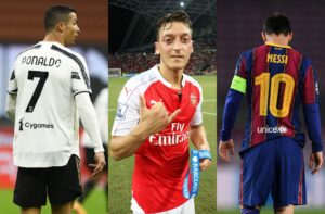 Cristiano Ronaldo, Mesut Ozil, Lionel Messi