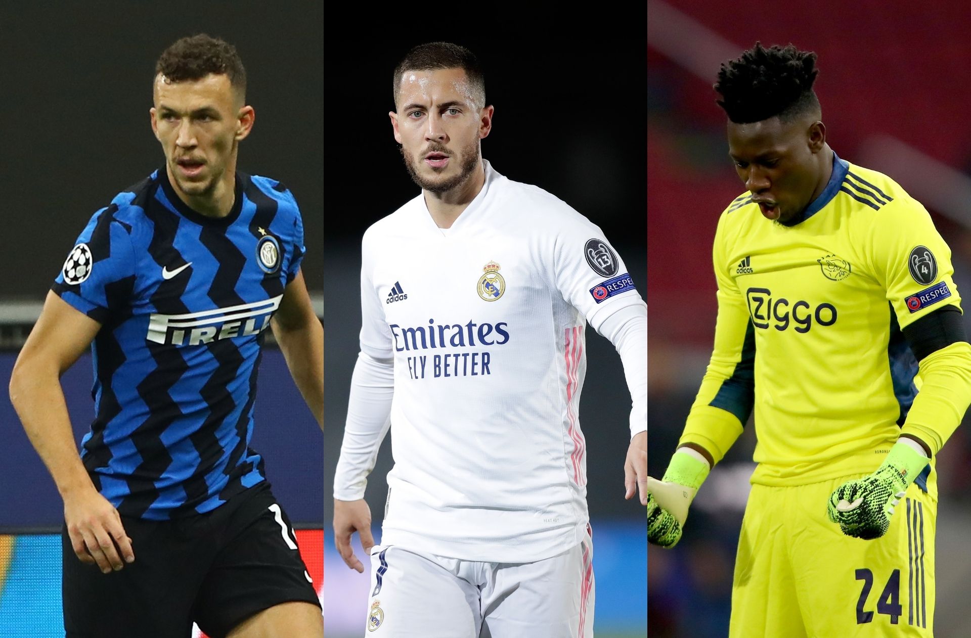 Ivan Perisic of Inter Milan, Eden Hazard of Chelsea, Andre Onana of Ajax