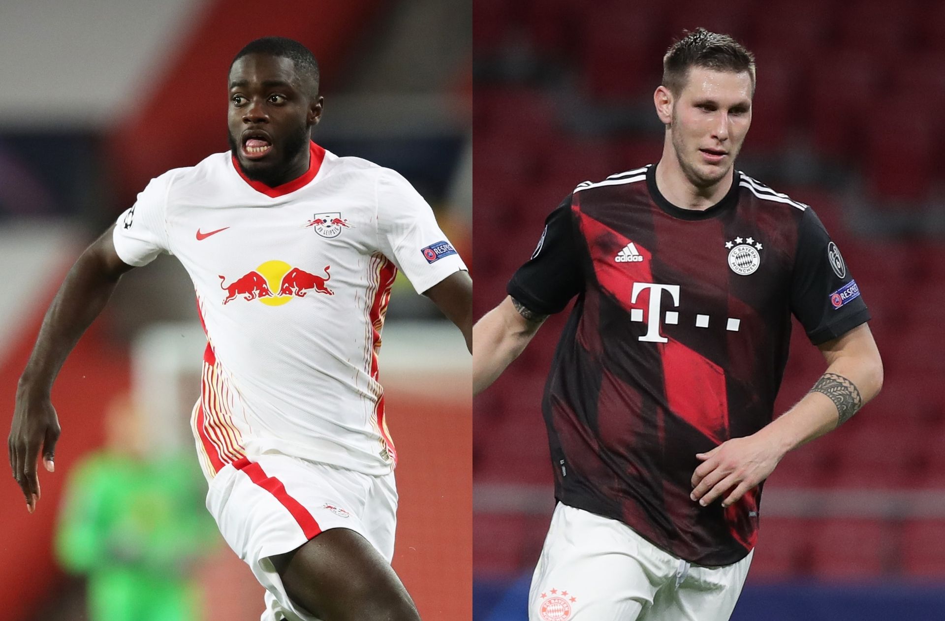 Dayot Upamecano of RB Leipzig, Niklas Sule of Bayern Munich
