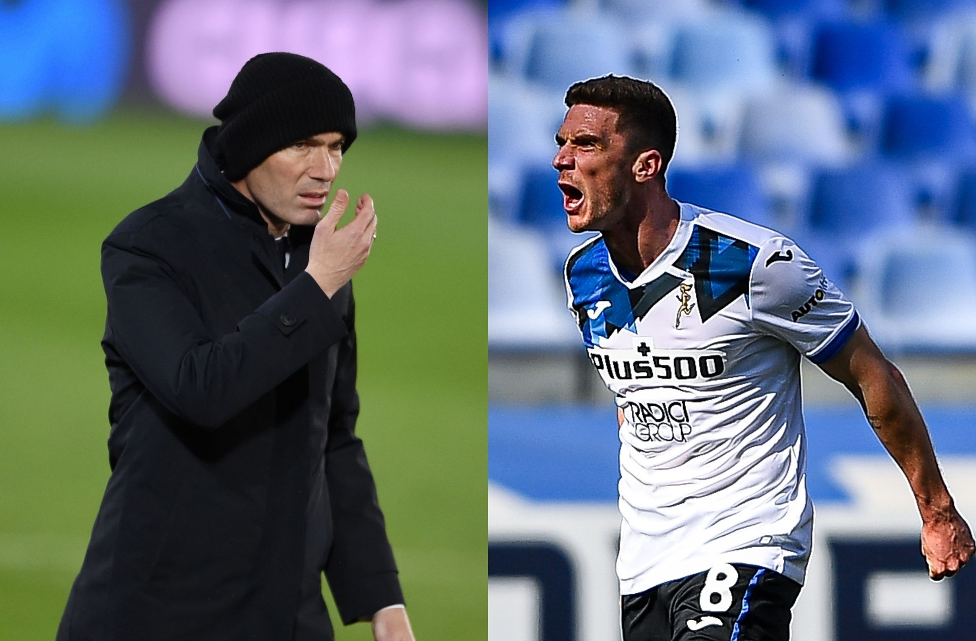 Zinedine Zidane of Real Madrid, Robin Gosens of Atalanta