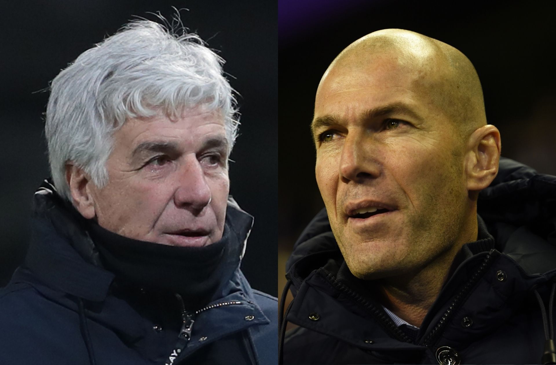 GIan Piero Gasperini of Atalanta, Zinedine Zidane of Real Madrid