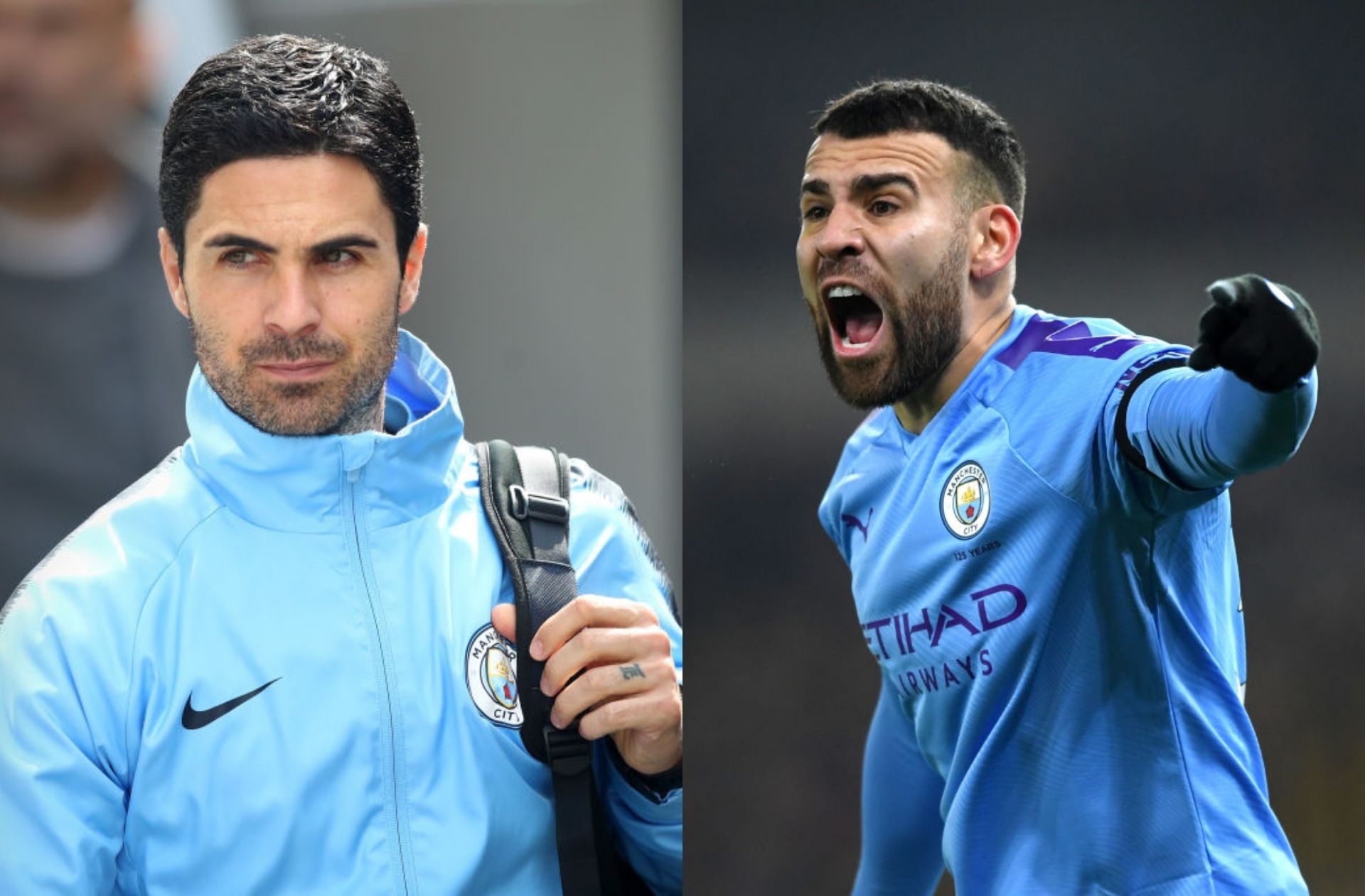 Mikel Arteta and Nicolas Otamendi, Manchester City