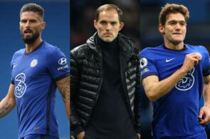 Olivier Giroud, Thomas Tuchel, Marcos Alonso, Chelsea