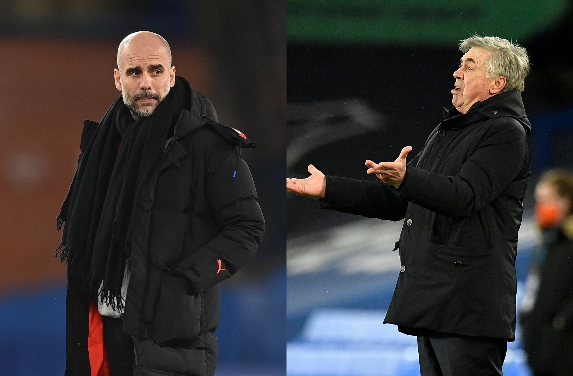 Pep Guardiola Manchester City, Carlo Ancelotti Everton