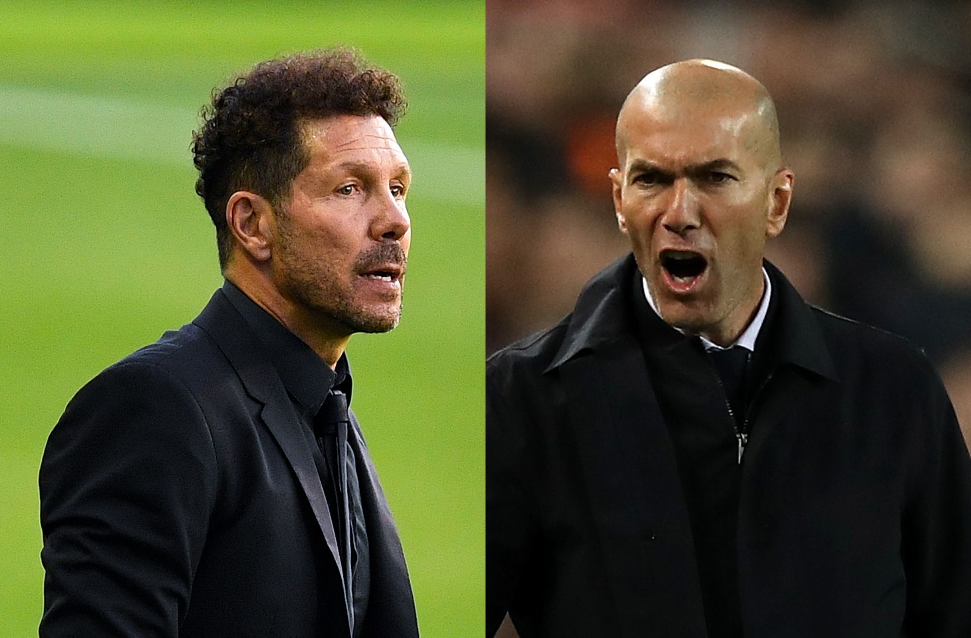 Diego Simeone of Atletico Madrid, Zinedine Zidane of Real Madrid