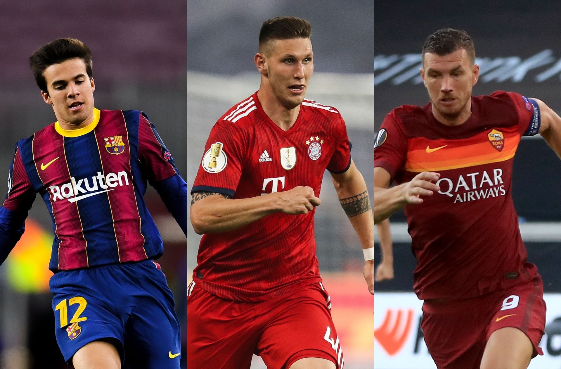Riqui Puig of FC Barcelona, Niklas Sule of Bayern Munich, Edin Dzeko of AS Roma