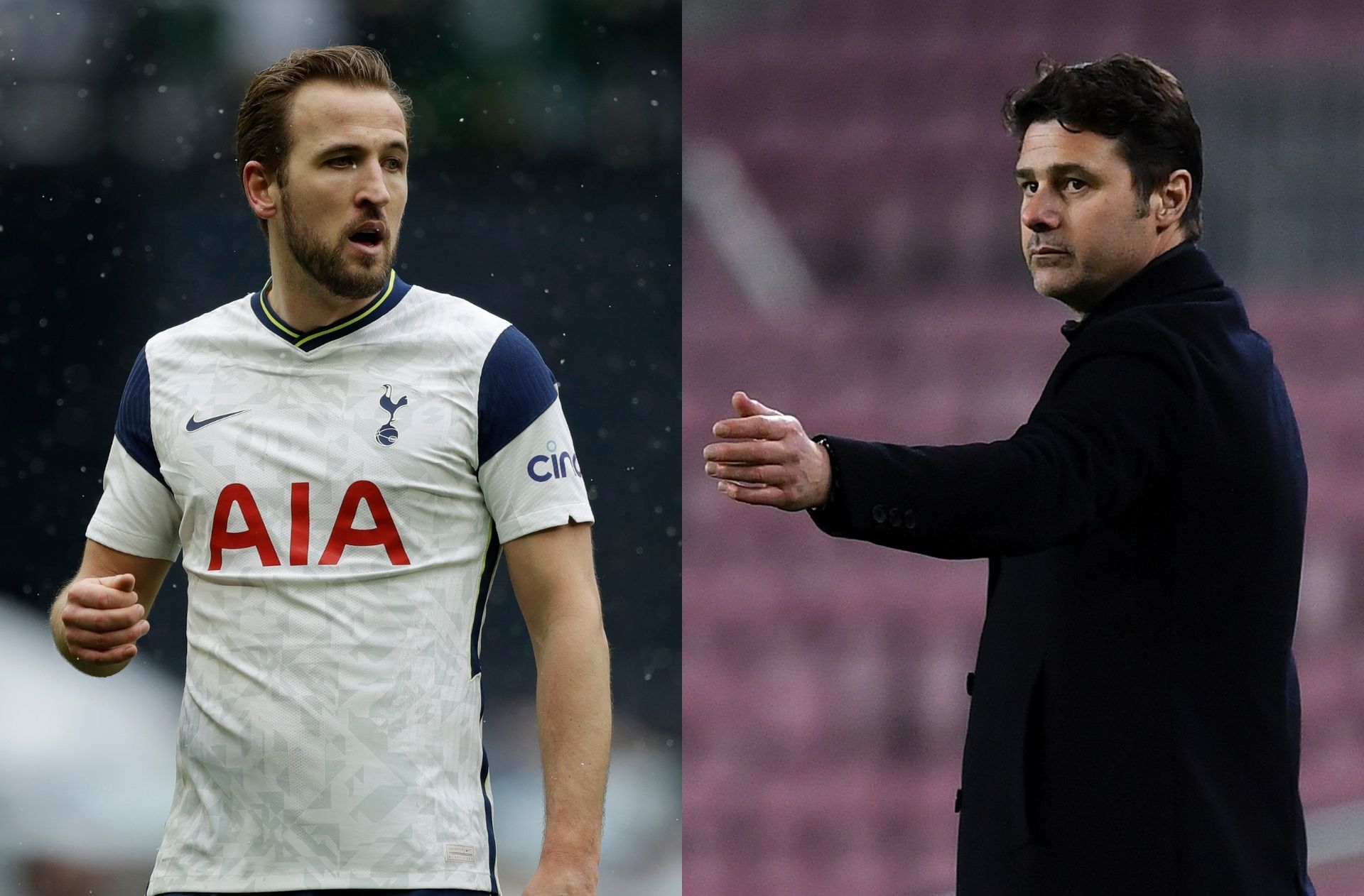 Harry Kane of Tottenham, Mauricio Pochettino of PSG