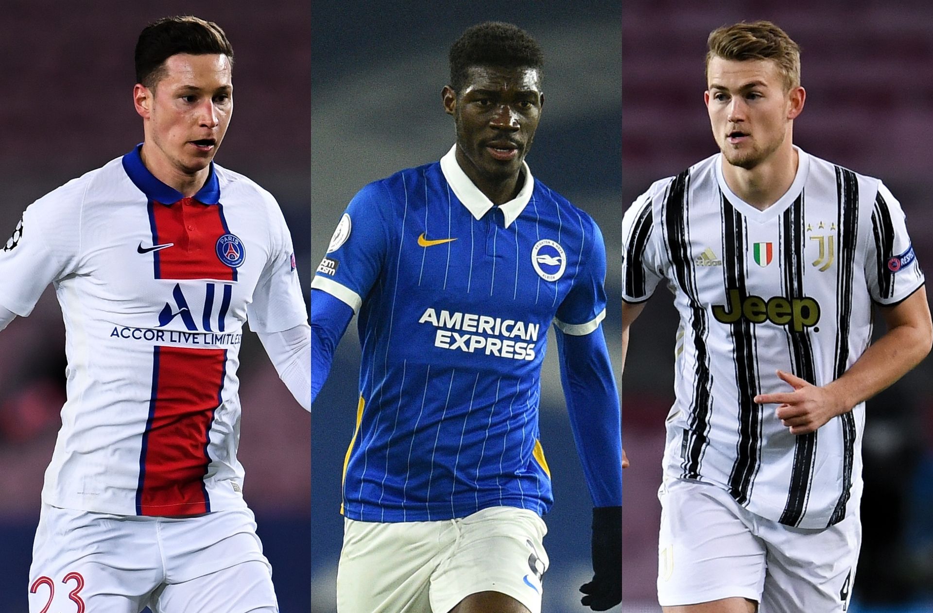 Julian Draxler - PSG, Yves Bissouma - Brighton, Matthijs de Ligt - Juventus