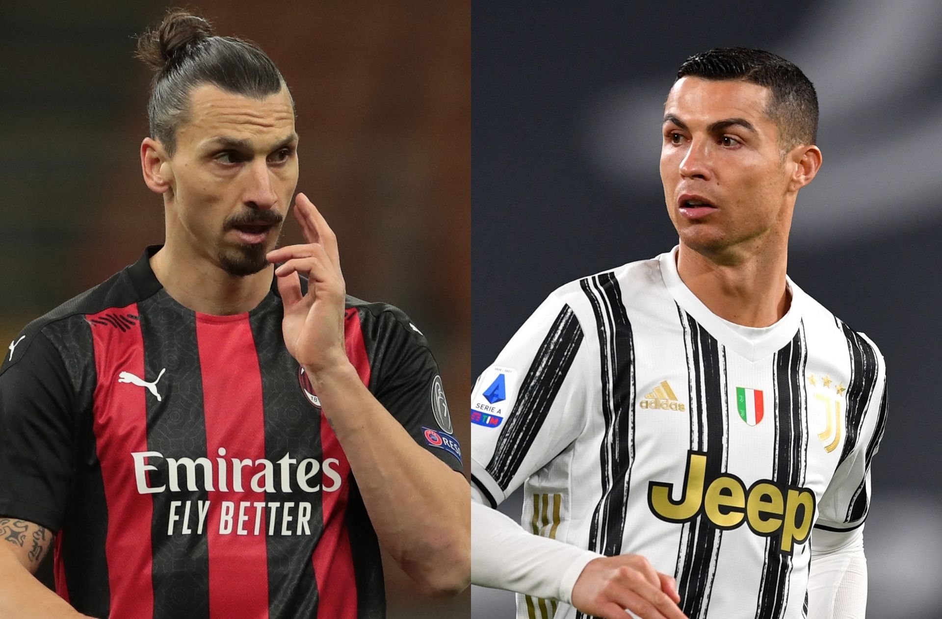 Cristiano Ronaldo of Juventus, Zlatan Ibrahimovic of Milan