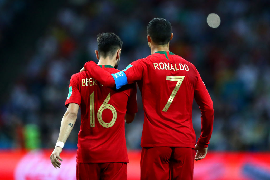 Bruno Fernandes og Cristiano Ronaldo, Portugal