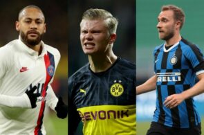 Neymar, Erling Håland og Christian Eriksen