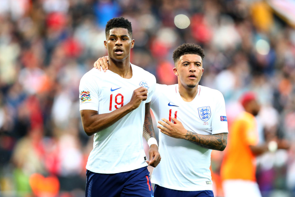 Marcus Rashford og Jadon Sancho, England