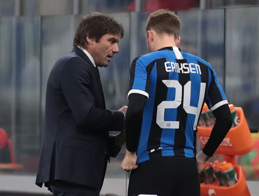 Christian Eriksen og Antonio Conte, Inter