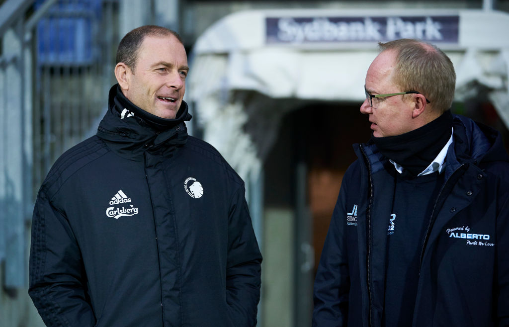 Glen Riddersholm, SønderjyskE, og Jess Thorup, FC København