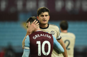 Jack Grealish, Aston Villa, og Harry Maguire, Manchester United