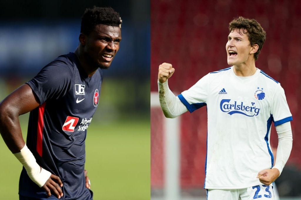 Sory Kaba, FC Midtjylland, og Jonas Wind, FC København