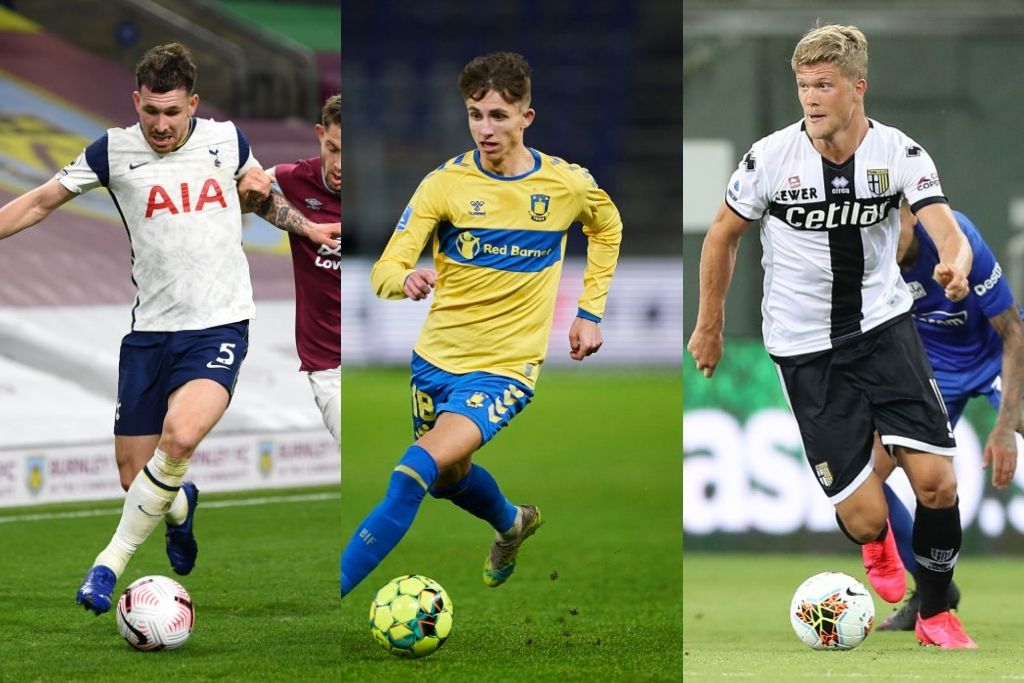 Pierre-Emile Højbjerg, Tottenham, Jesper Lindstrøm, Brøndby, og Andreas Cornelius, Parma
