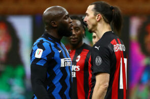 Romelu Lukaku, Inter, og Zlatan Ibrahimovic, AC Milan