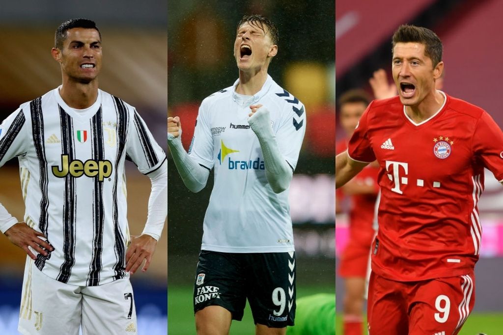 Cristiano Ronaldo, Juventus, Kasper Junker, og Robert Lewandowski, Bayern München