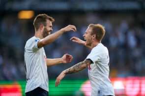 Jon Dagur Thorsteinsson og Patrick Mortensen, AGF