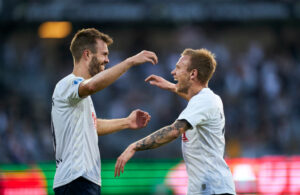 Jon Dagur Thorsteinsson og Patrick Mortensen, AGF