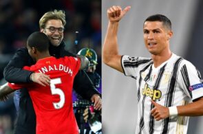 Jürgen Klopp og Georginio Wijnaldum, Liverpool, og Cristiano Ronaldo, Juventus