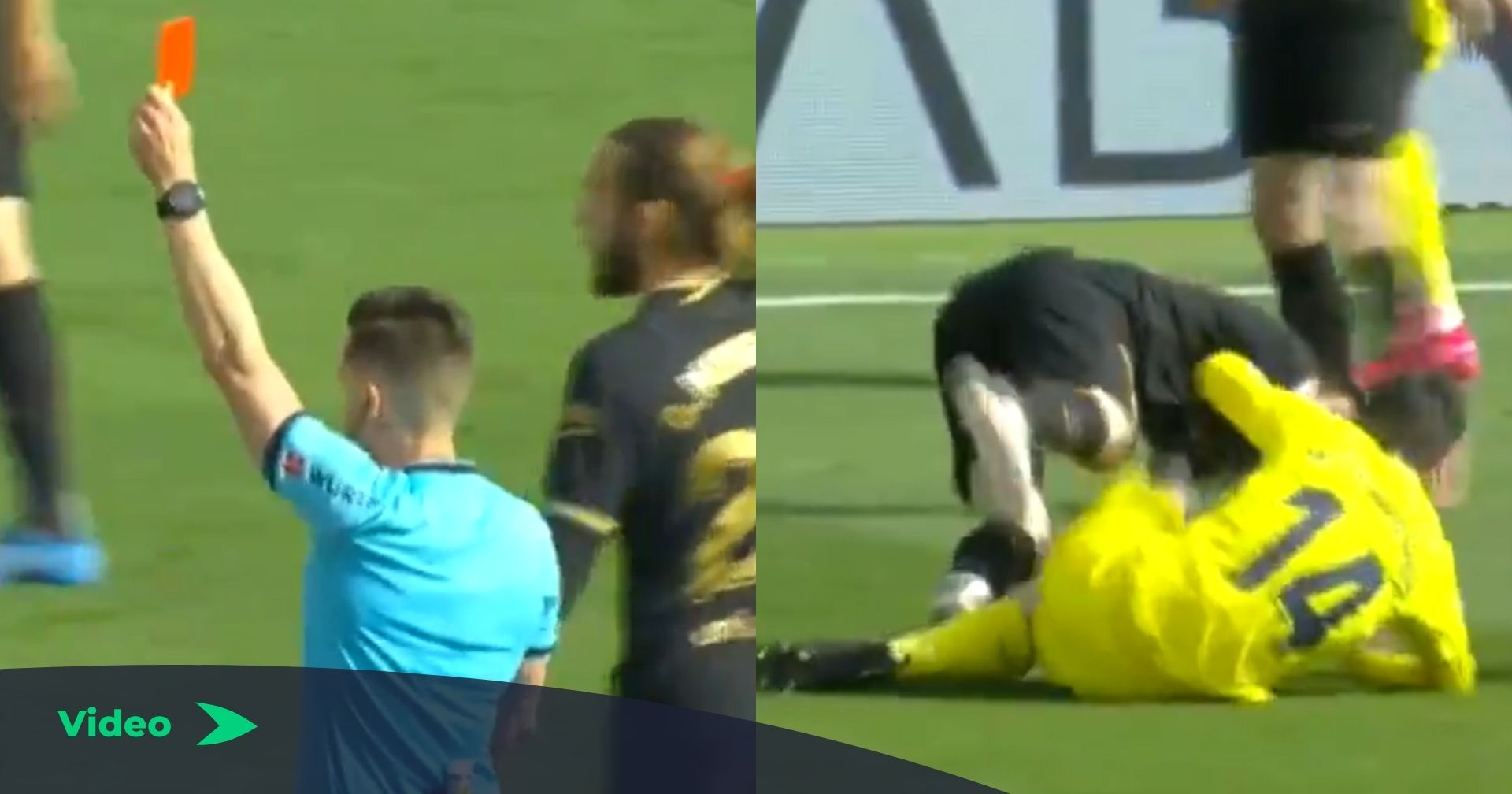 Sindssygt! Får direkte rødt for vild tackling på Messi