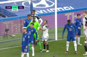 Bobby Reid, Fulham, og Edouard Mendy, Chelsea